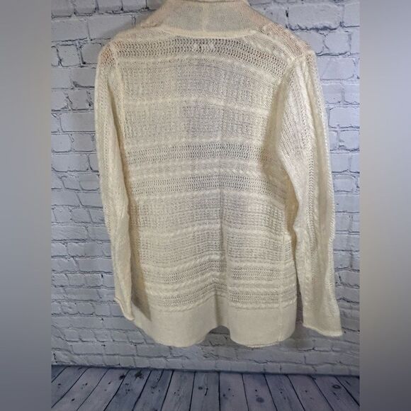 Sonoma Lightweight Cream Open Shawl Collar Classic Casual Cardigan Sweater L - Picture 4 of 7